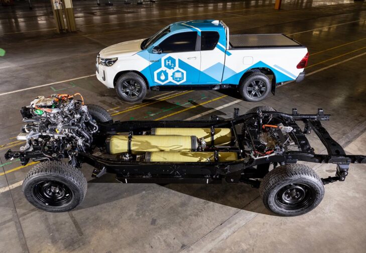 Toyota unveils hydrogen-powered Hilux prototype in Derby, England