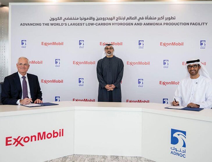 ExxonMobil and ADNOC partner on new low-carbon hydrogen facility